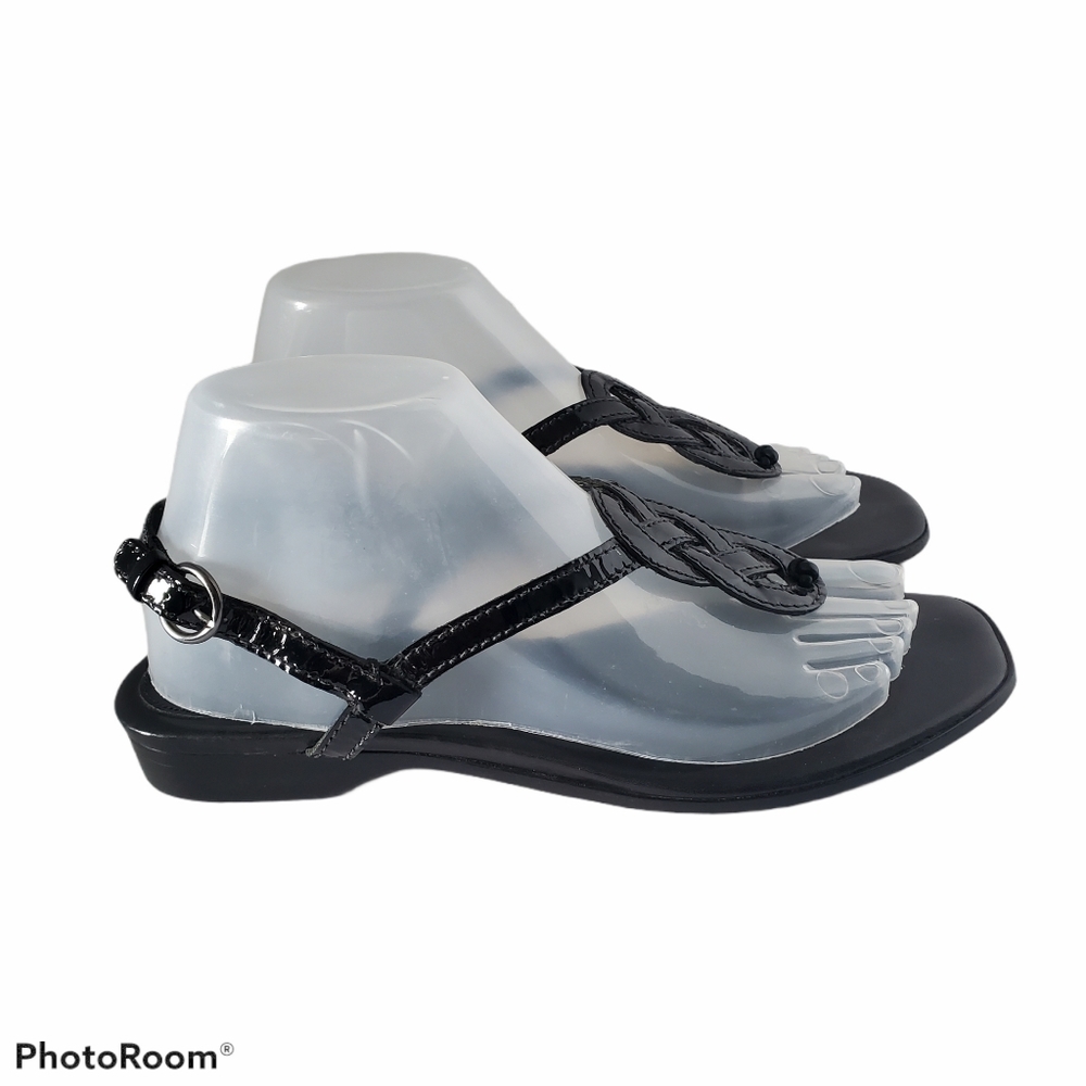 Cole Haan Black Infinity Knot Slingback Sandals 8 - Picture 4 of 6